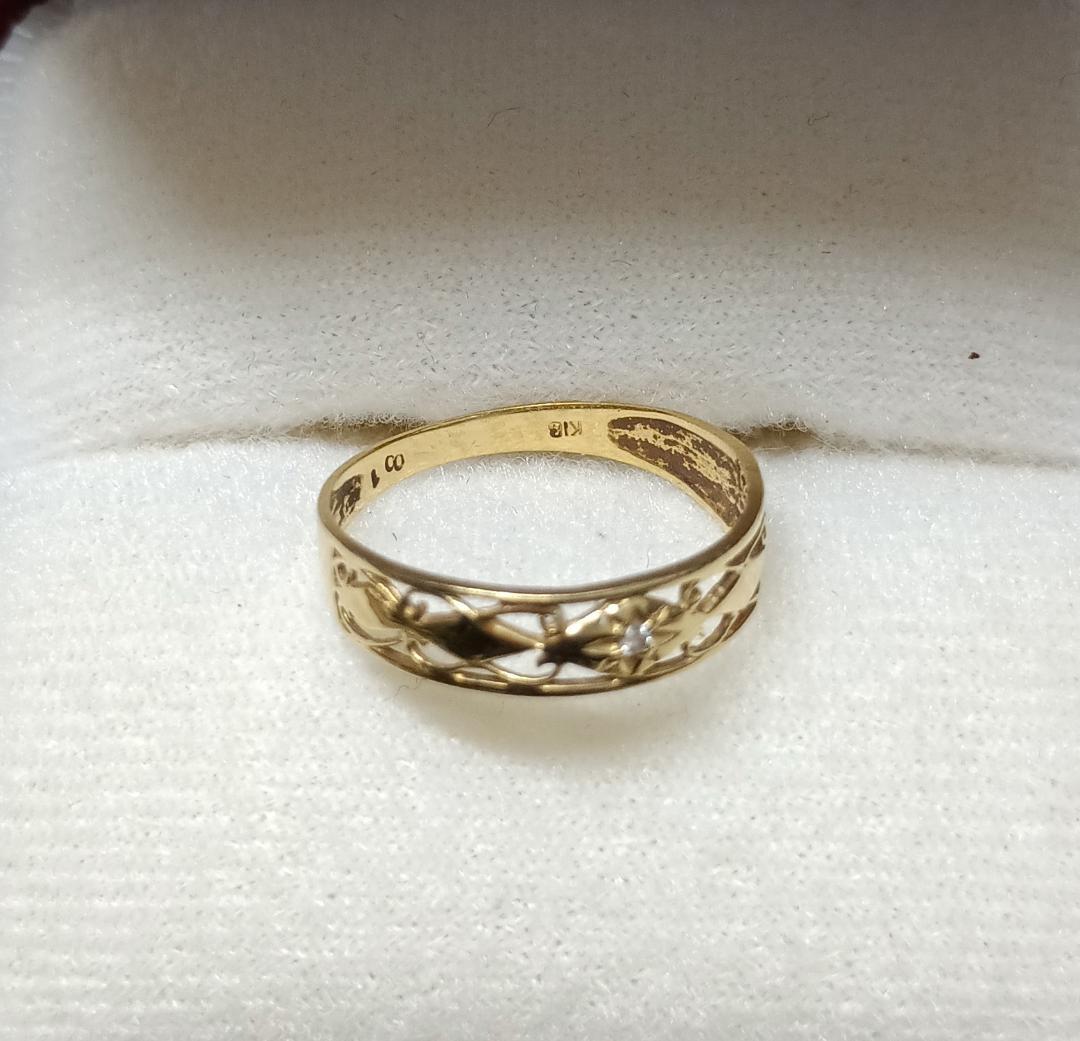 K18 透かし彫りリング