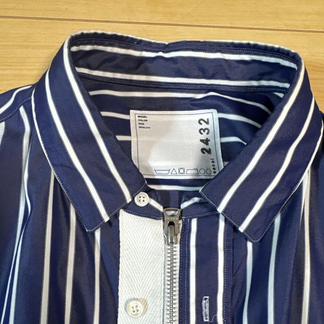 sacai ドッキングストライプシャツコート　サンプル品