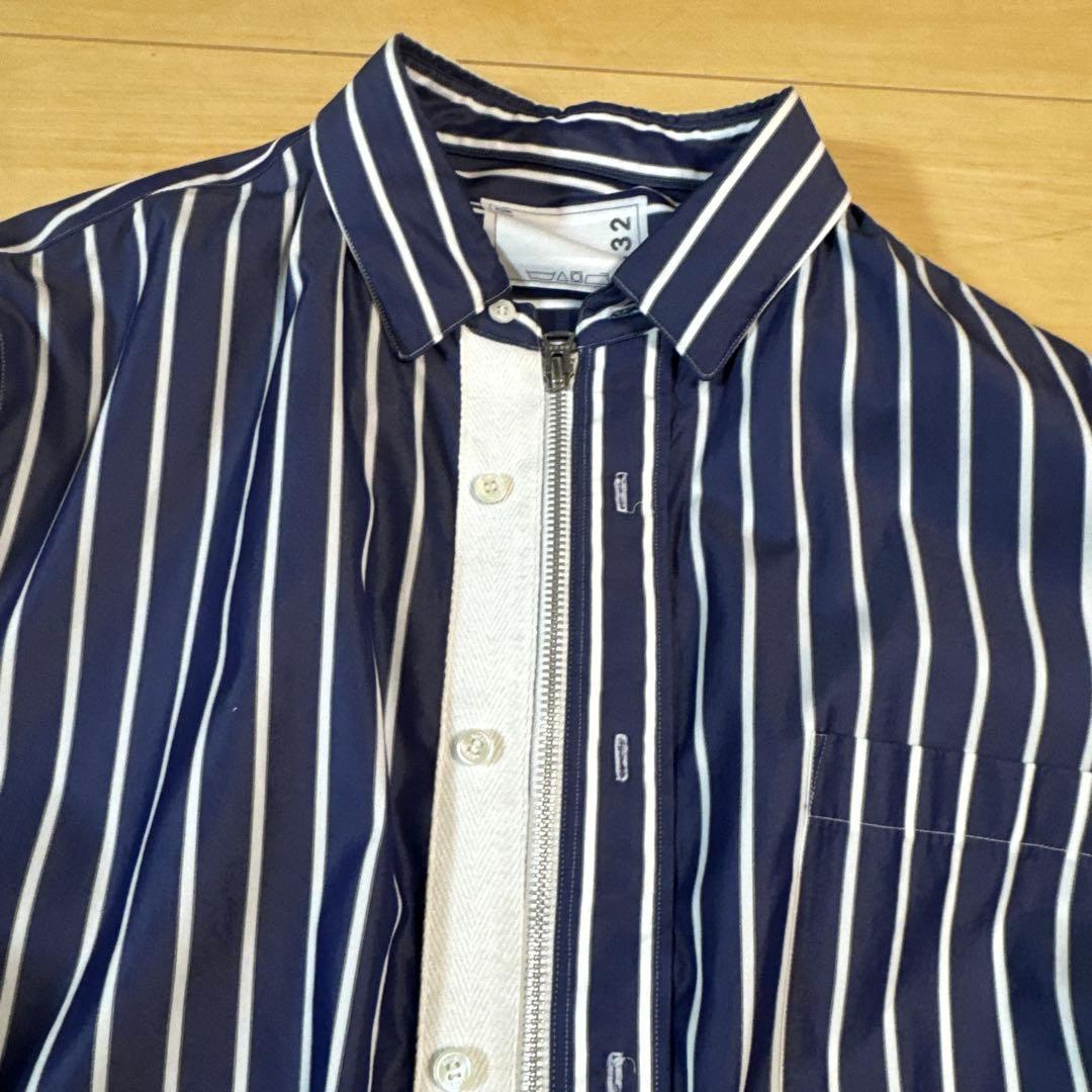 sacai ドッキングストライプシャツコート　サンプル品