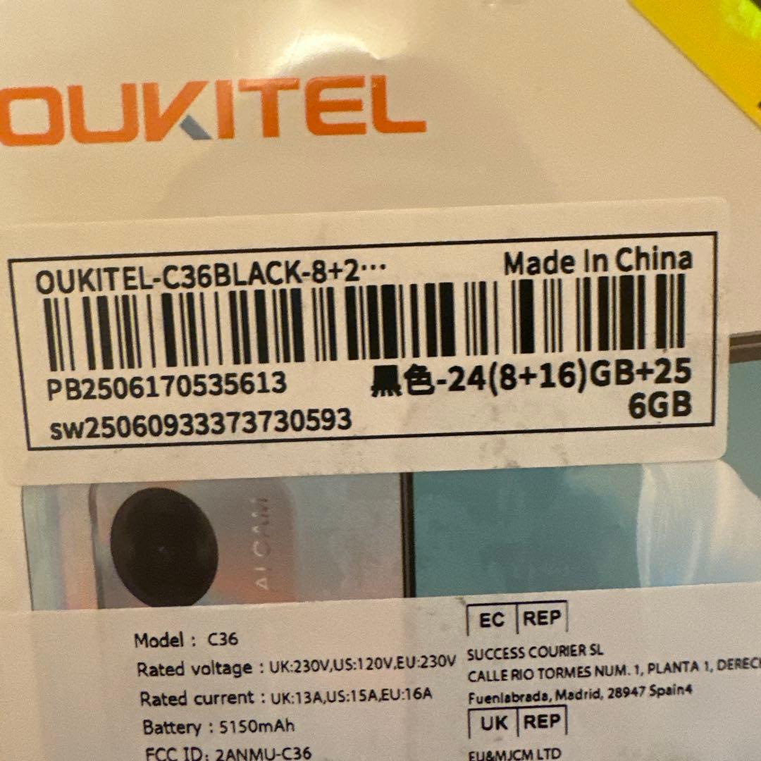 OUKITEL C36 スマートフォン 256GB/1TB Android 14
