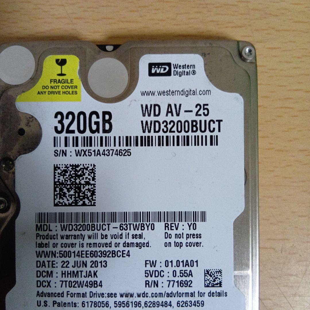 Western Digital製のHDD、WD AV-25 WD320GB2個