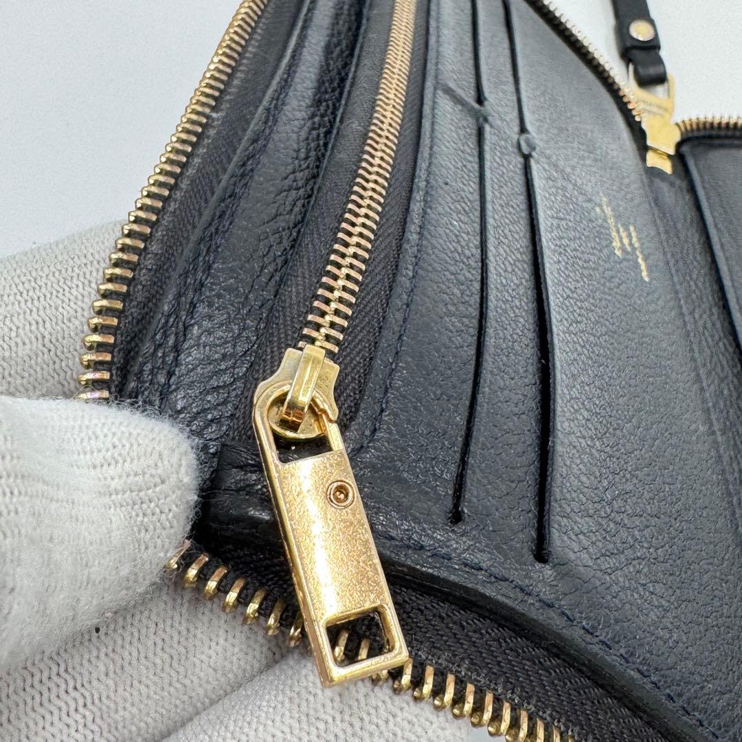 ルイヴィトン アンプラント ジッピーウォレット レザー ラウンド 長財布 黒