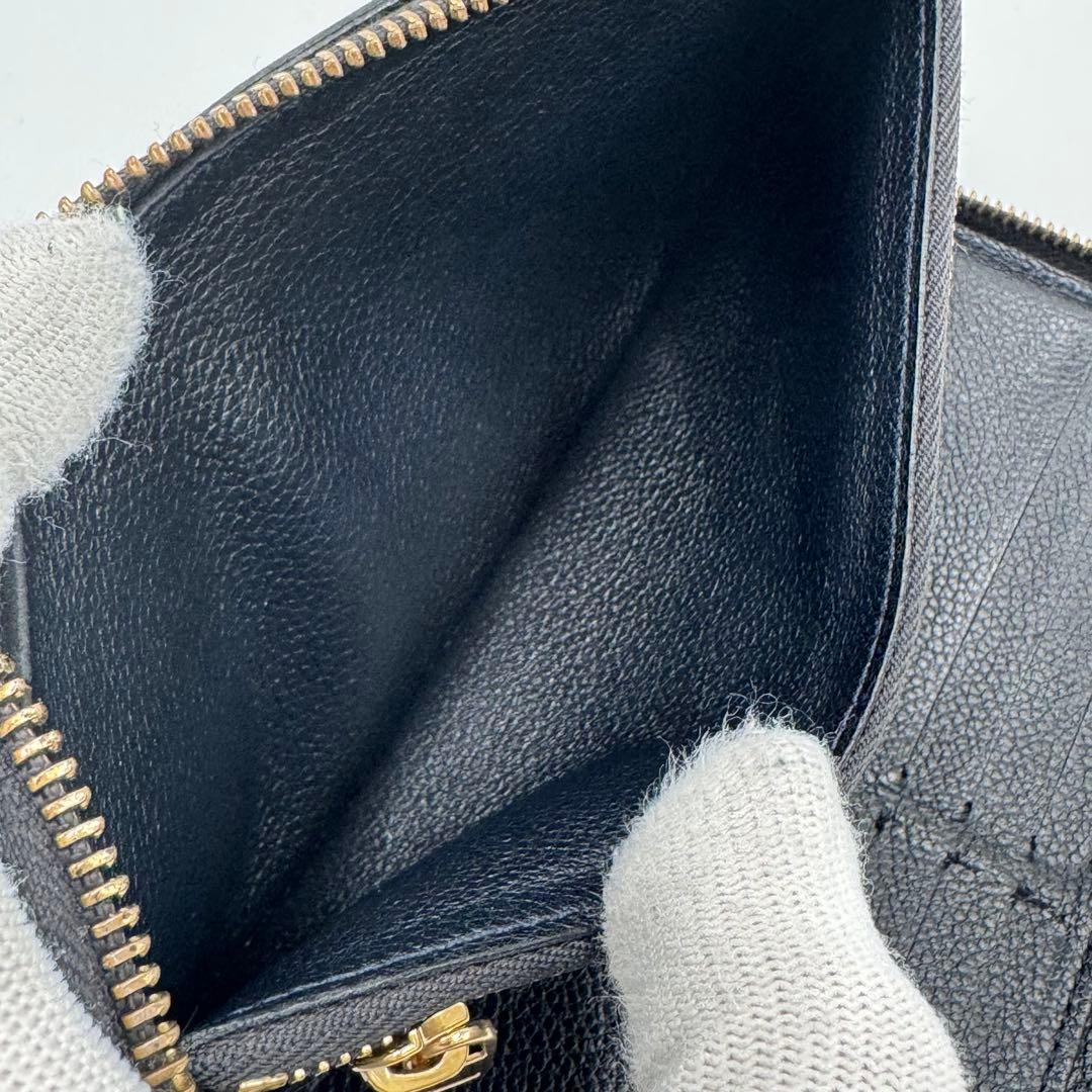 ルイヴィトン アンプラント ジッピーウォレット レザー ラウンド 長財布 黒