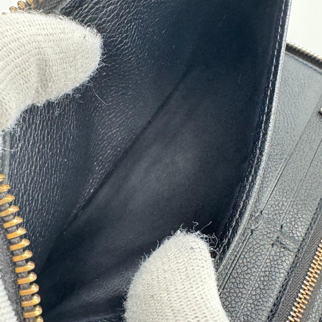 ルイヴィトン アンプラント ジッピーウォレット レザー ラウンド 長財布 黒