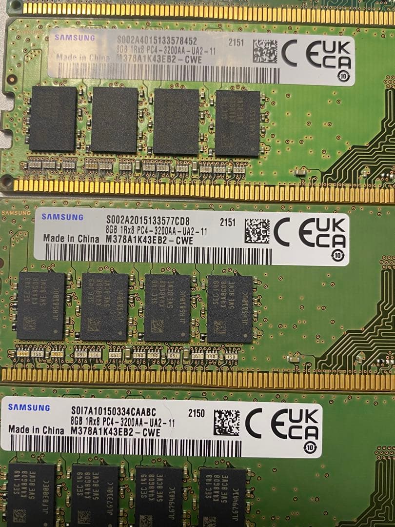 Samsung DDR4 32GB (8GBx4) 3200MHz 4枚セット