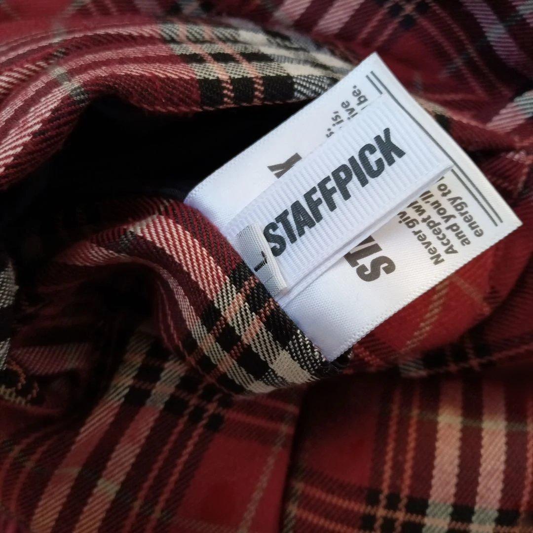 地底人オンライン　リバーシブルダウンジャケット　チェック柄　ブラックＬサイズ