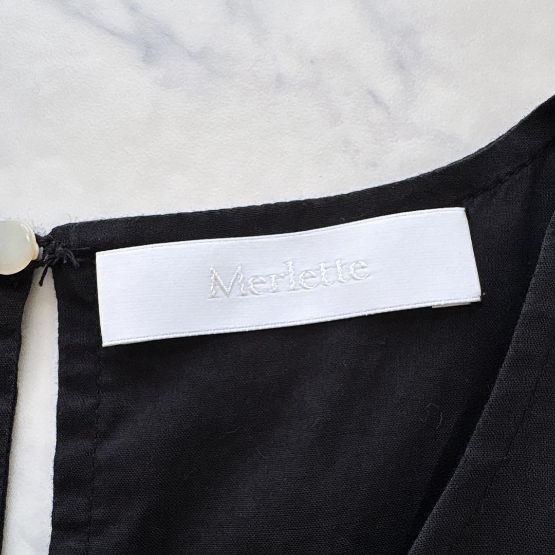 【美品】近年 マーレット ソリマン ティアード ワンピース ブラック コットン