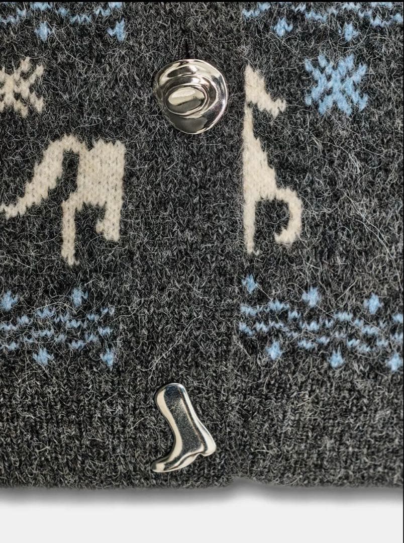 ZARA ザラ　ジャガードニットボタンカーディガン　M