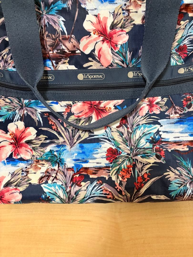 新品・未使用 レスポートサック ボストンバッグ 花柄 ネイビー ウィークエンダー