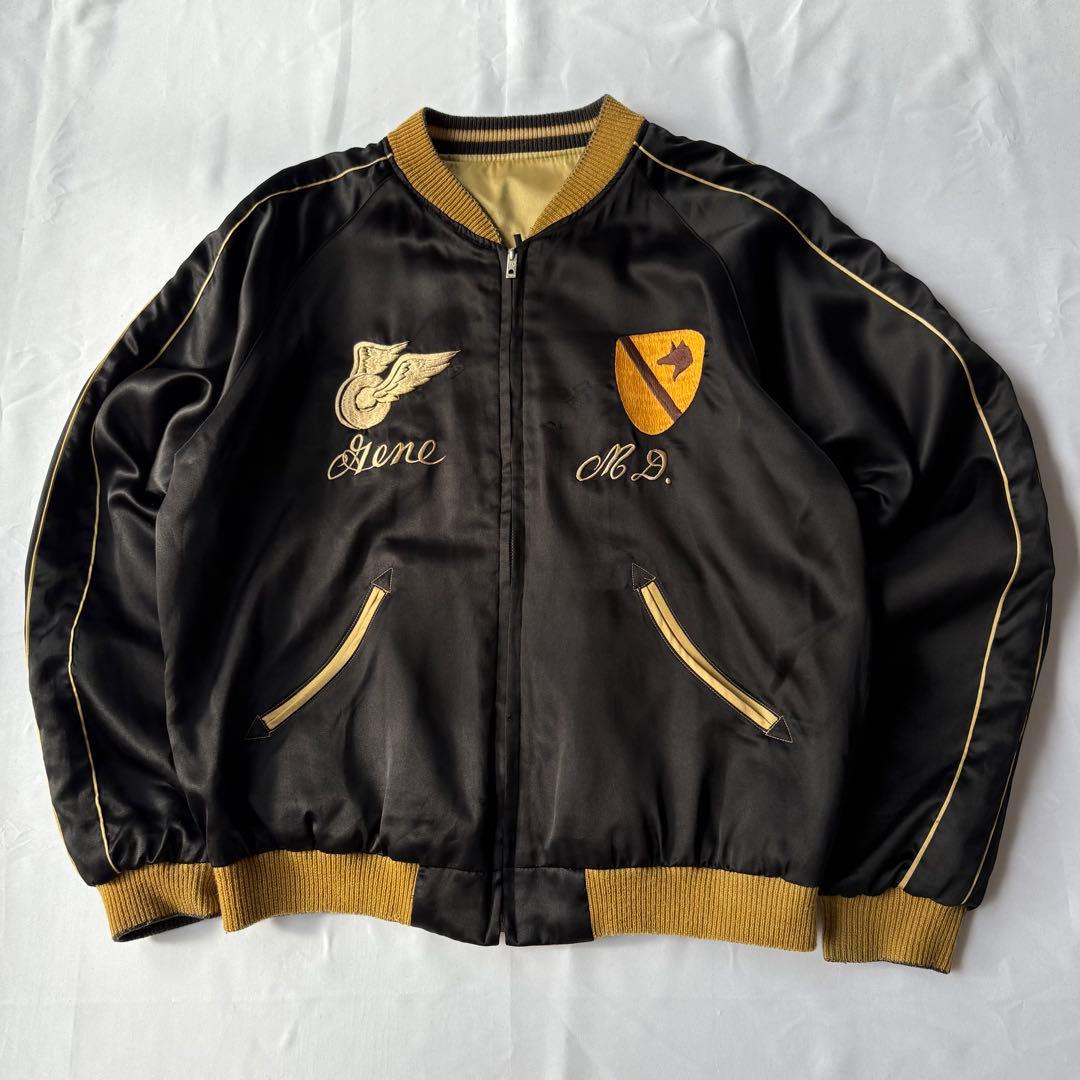 東洋エンタープライズ 鷹×龍 刺繍 スカジャン M18333 ブラック ゴールド