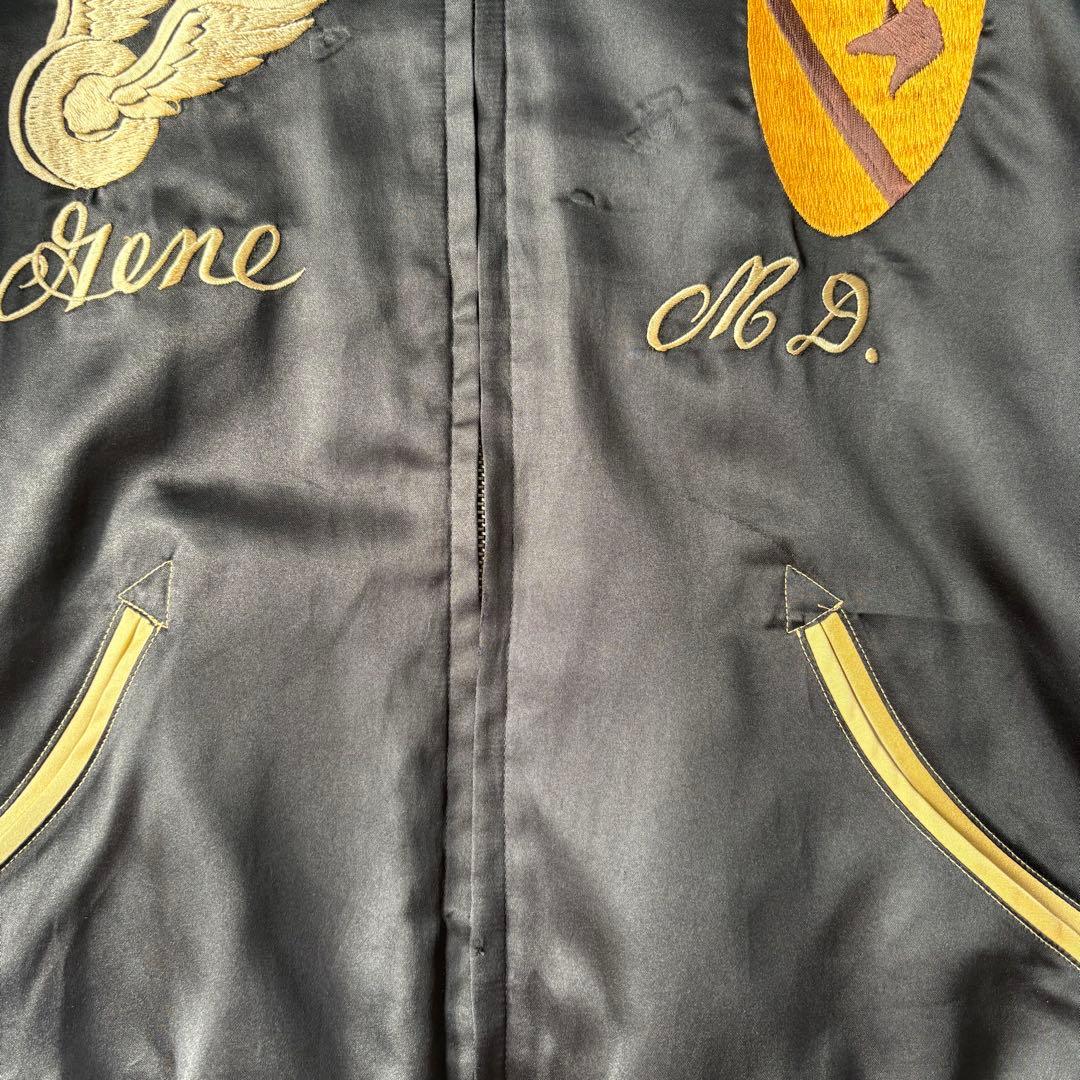 東洋エンタープライズ 鷹×龍 刺繍 スカジャン M18333 ブラック ゴールド