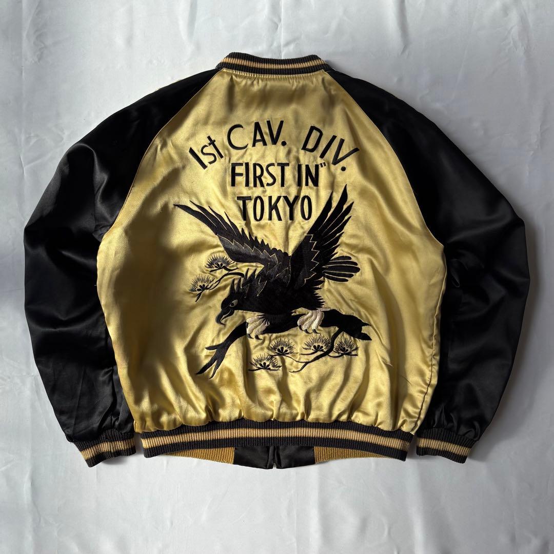 東洋エンタープライズ 鷹×龍 刺繍 スカジャン M18333 ブラック ゴールド