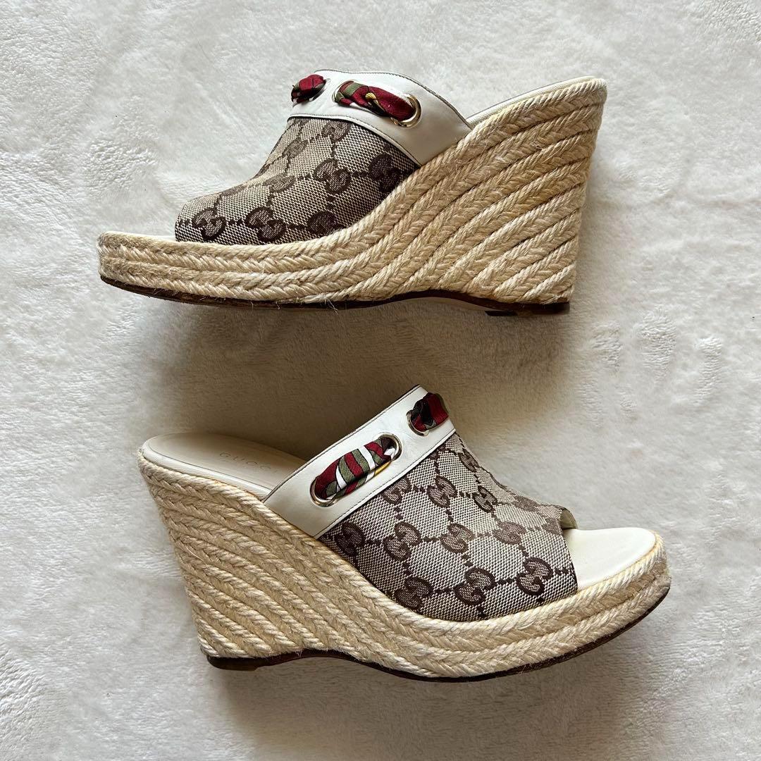⭐️再値下げ⭐️ グッチ GGキャンパス エスパドリーユ ウェッジ サンダル 36C