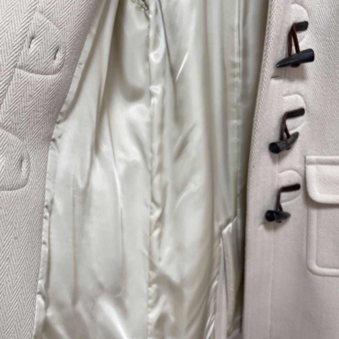 イネド　超美品　ウールダッフルコート　ヘリンボーン織　エクリュ