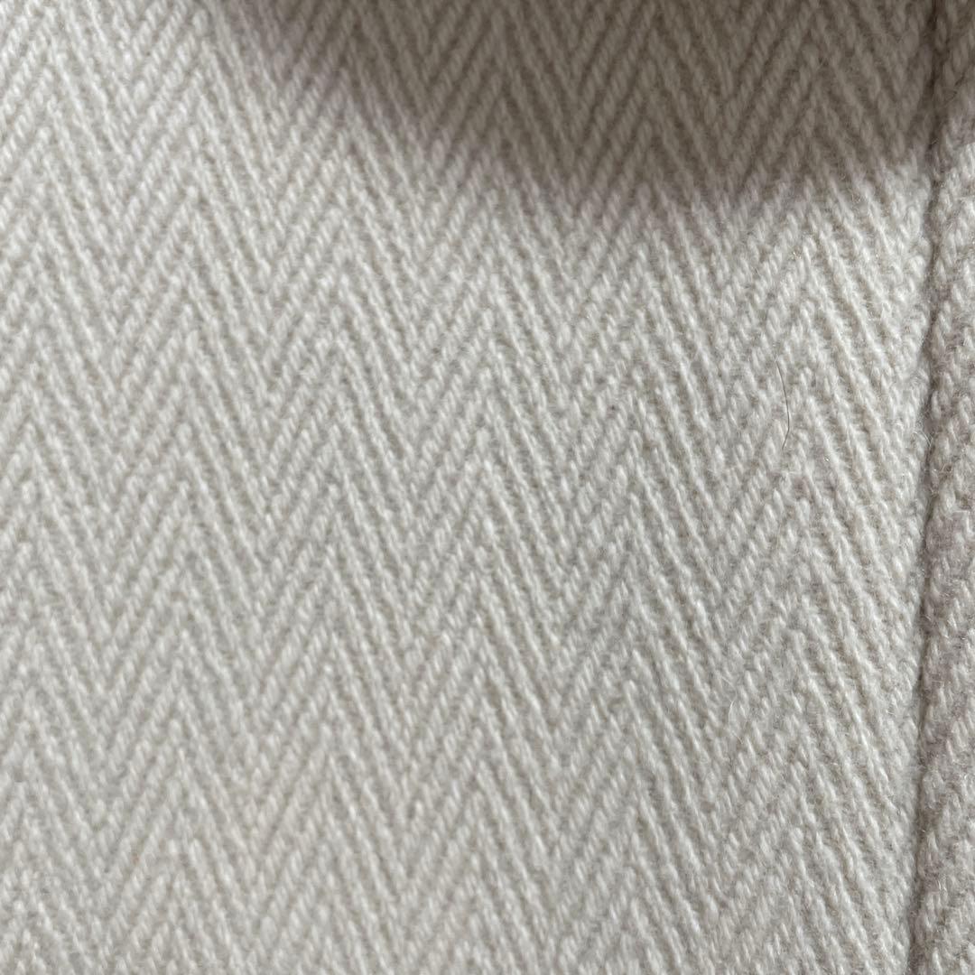 イネド　超美品　ウールダッフルコート　ヘリンボーン織　エクリュ