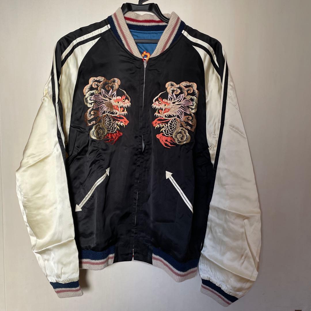 スカジャン　ドラゴン＆富士　日本地図　サイズ特大