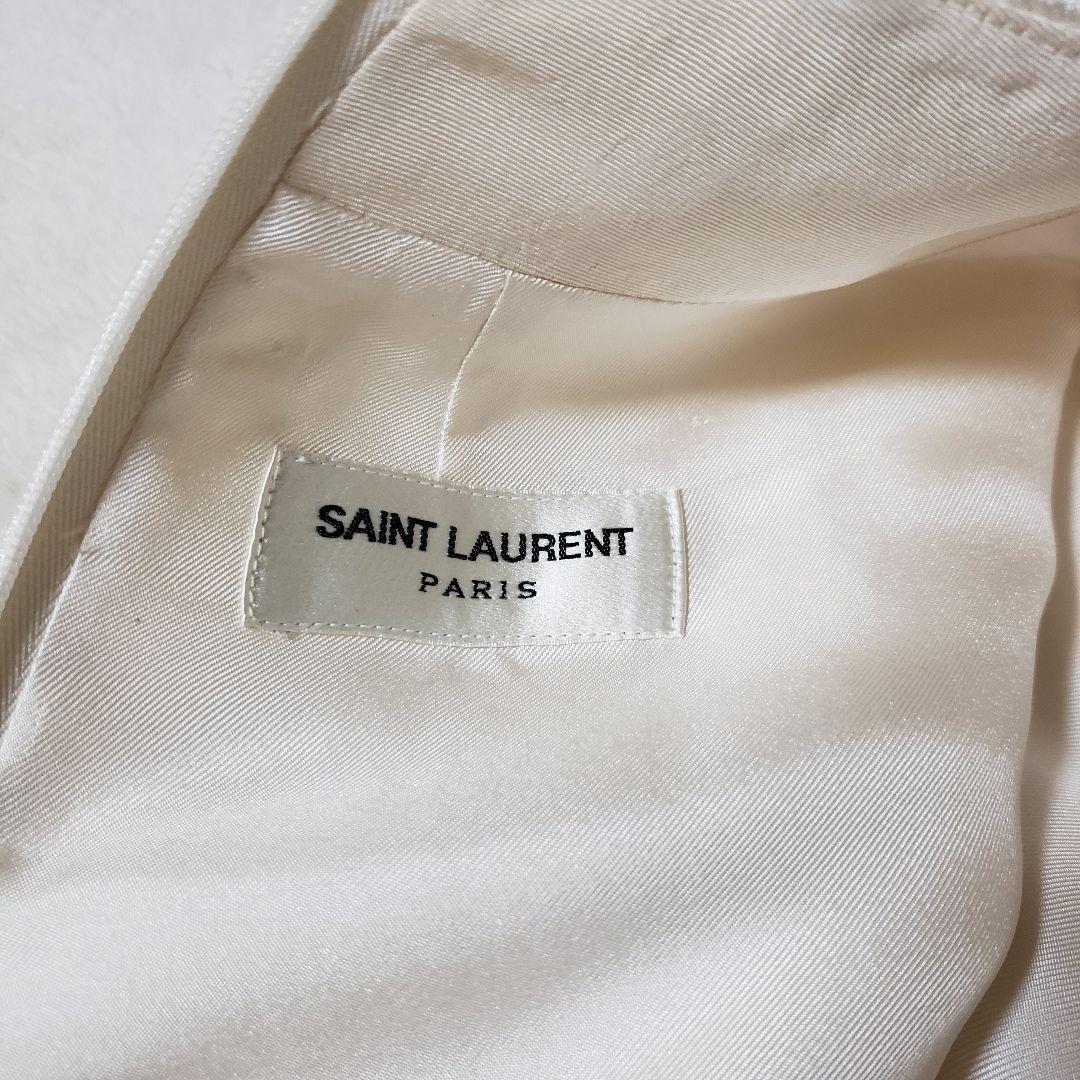 サンローラン SaintLaurent　レーストリム　サテン　ドレス　ワンピース