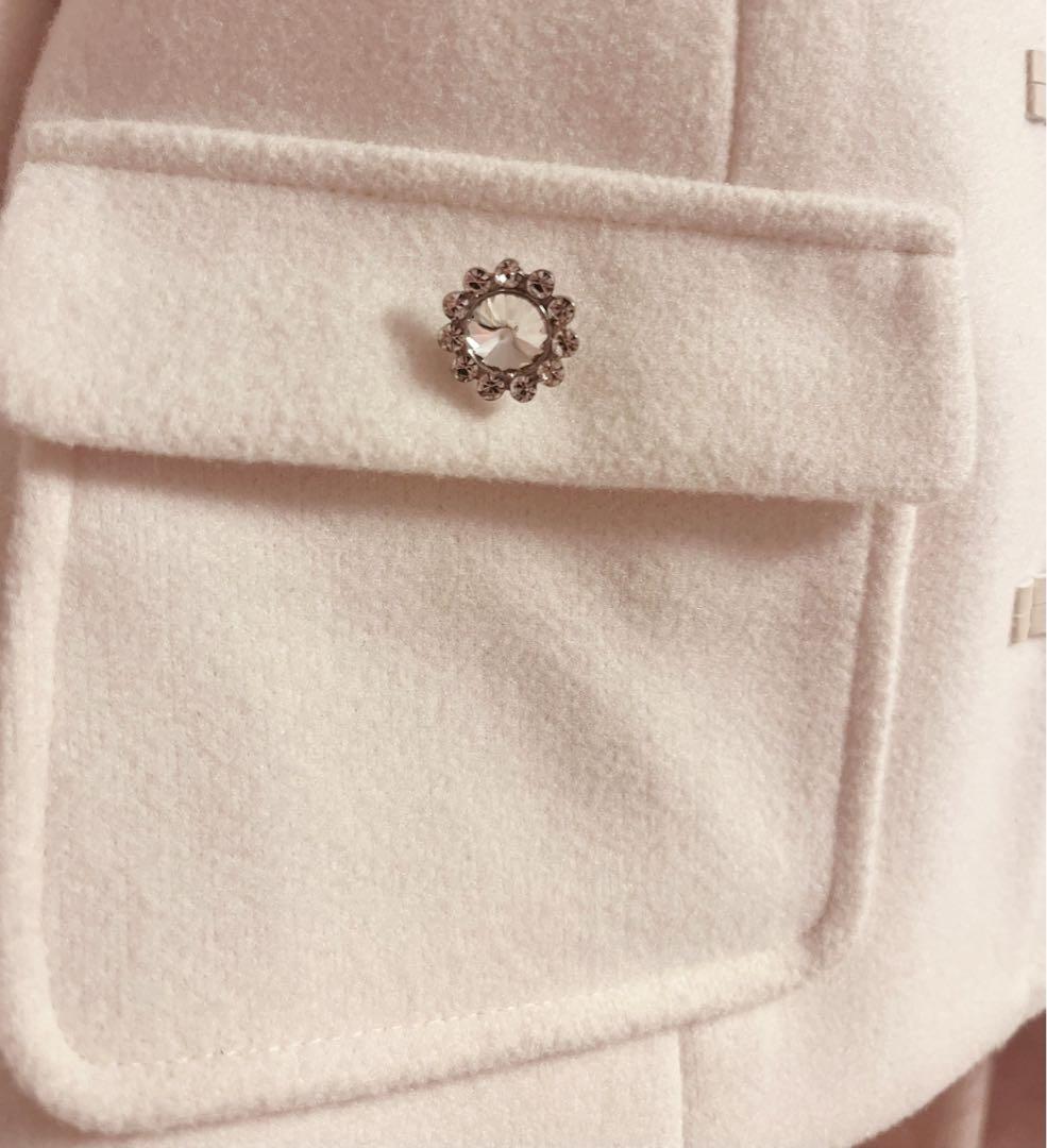 【最終値下げ】 ミシェルマカロン　ダッフルショートコート　ホワイト　フリーサイズ