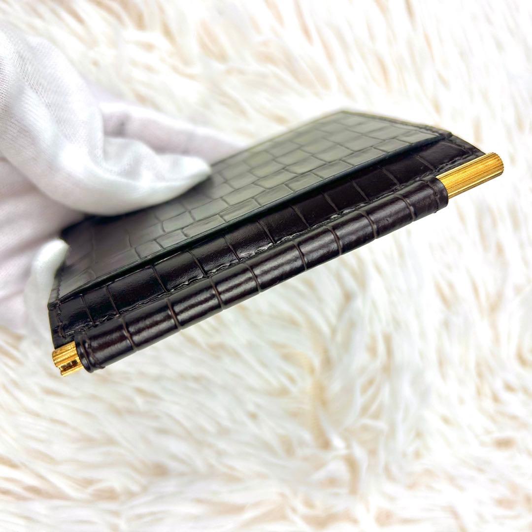 【極美品】TOM FORD トムフォード マネークリップ クロコ ブラウン