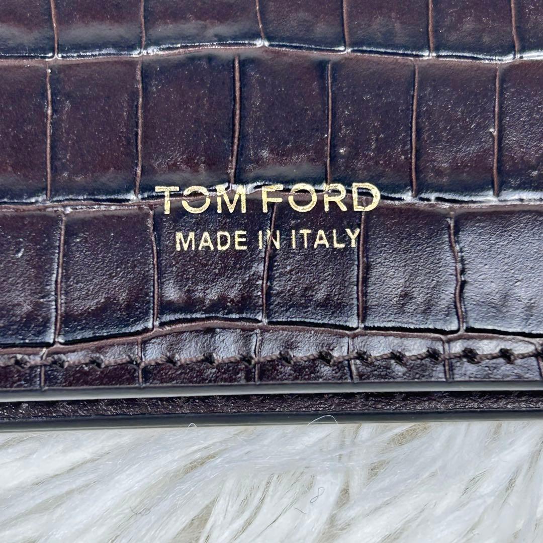 【極美品】TOM FORD トムフォード マネークリップ クロコ ブラウン