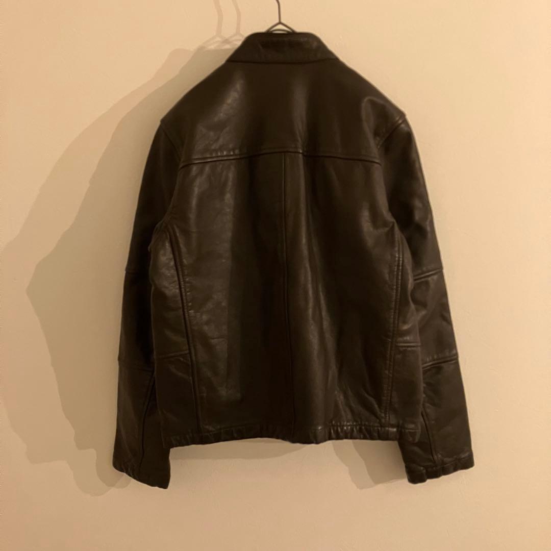 GAP　ギャップ　レザージャケット　本革　牛革　ブラウン　シングルライダース