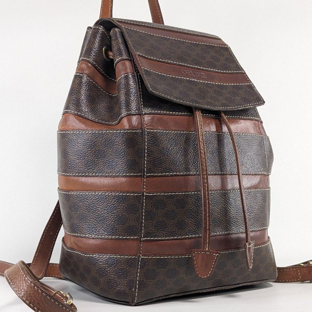 美品　セリーヌ　バックパック　リュック　マカダム　トリオンフ　ライン　PVC