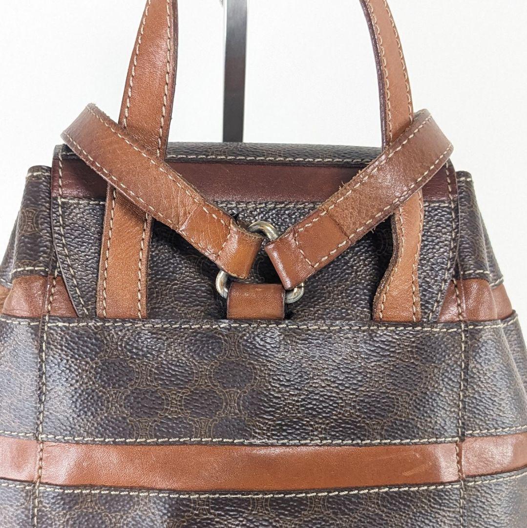 美品　セリーヌ　バックパック　リュック　マカダム　トリオンフ　ライン　PVC