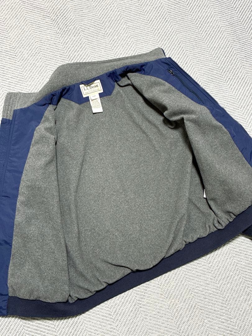 美品 00s L.L.Bean ウォームアップジャケット M ネイビー フリース