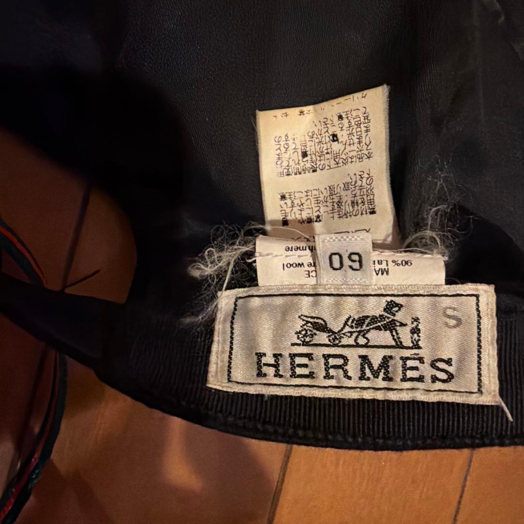 かずきんぐ エルメス　ブラック カシミヤ　キャプ