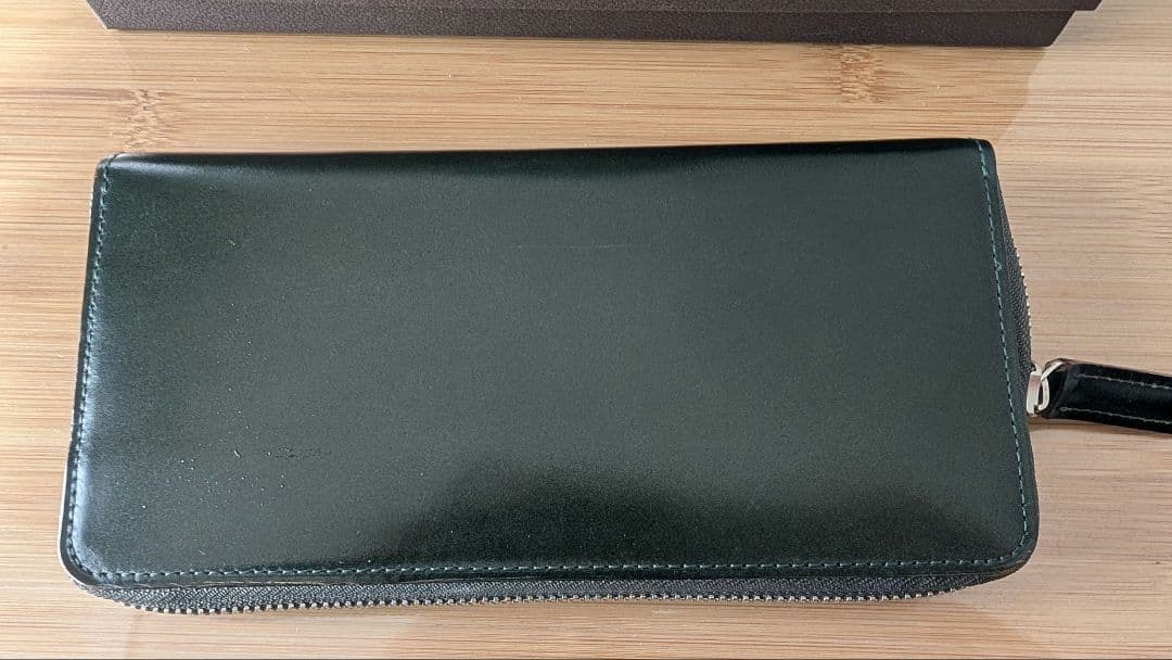 土屋鞄 長財布 コードバン ファスナーロングパース（ダークグリーン）