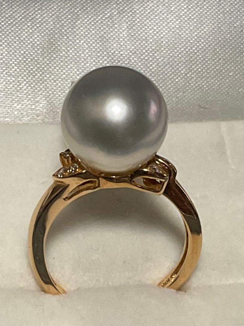 k18ピンクゴールド　白蝶真珠リング