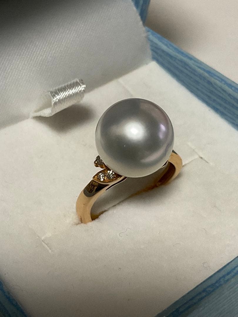 k18ピンクゴールド　白蝶真珠リング