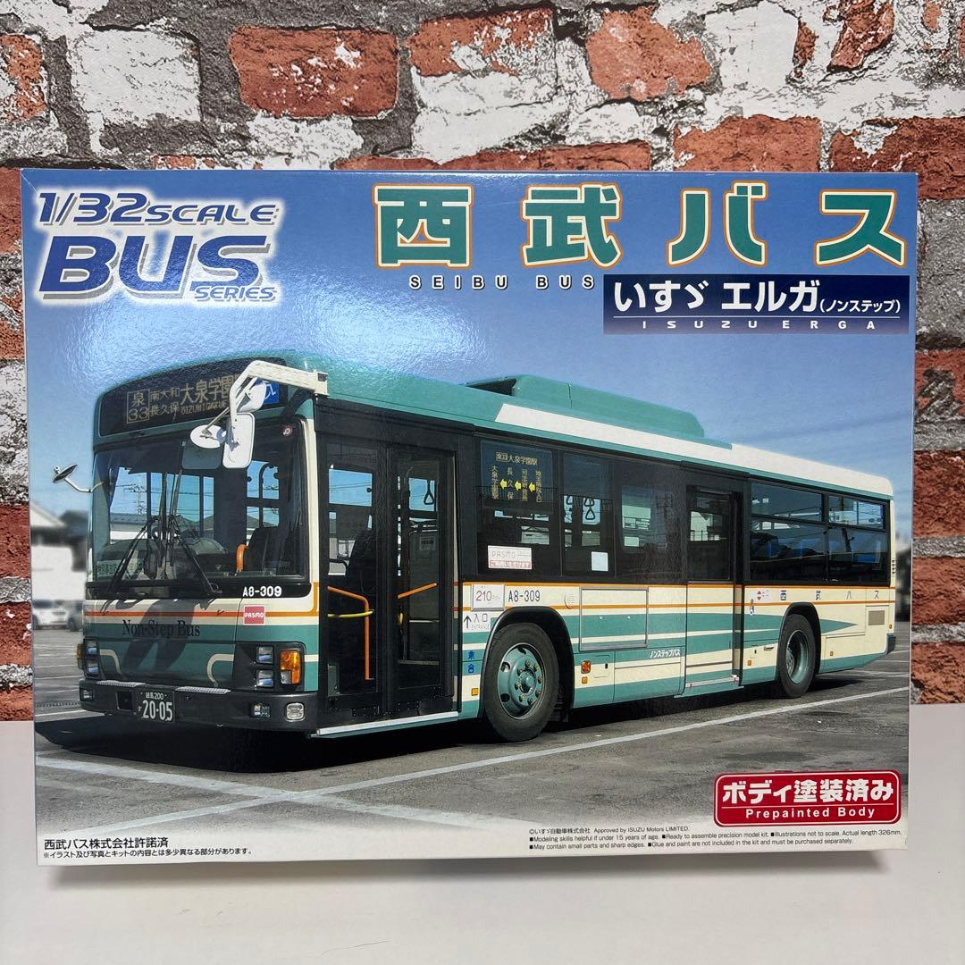 タ*ク様 アオシマ　西武バス　いすゞエルガ　ノンステップバス　ボディ塗装済み　1