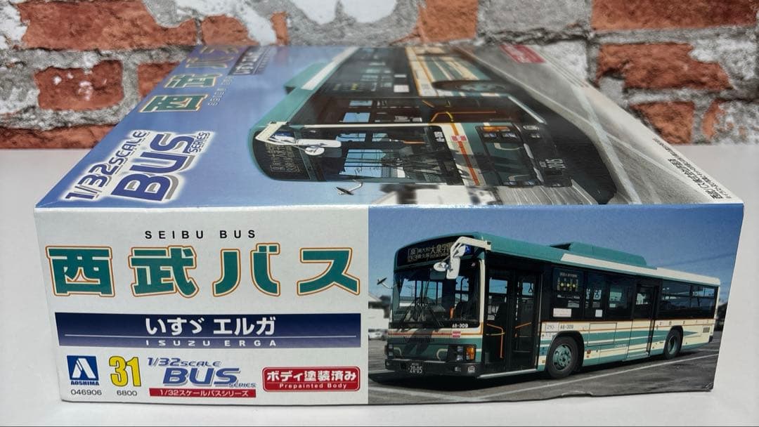 タ*ク様 アオシマ　西武バス　いすゞエルガ　ノンステップバス　ボディ塗装済み　1