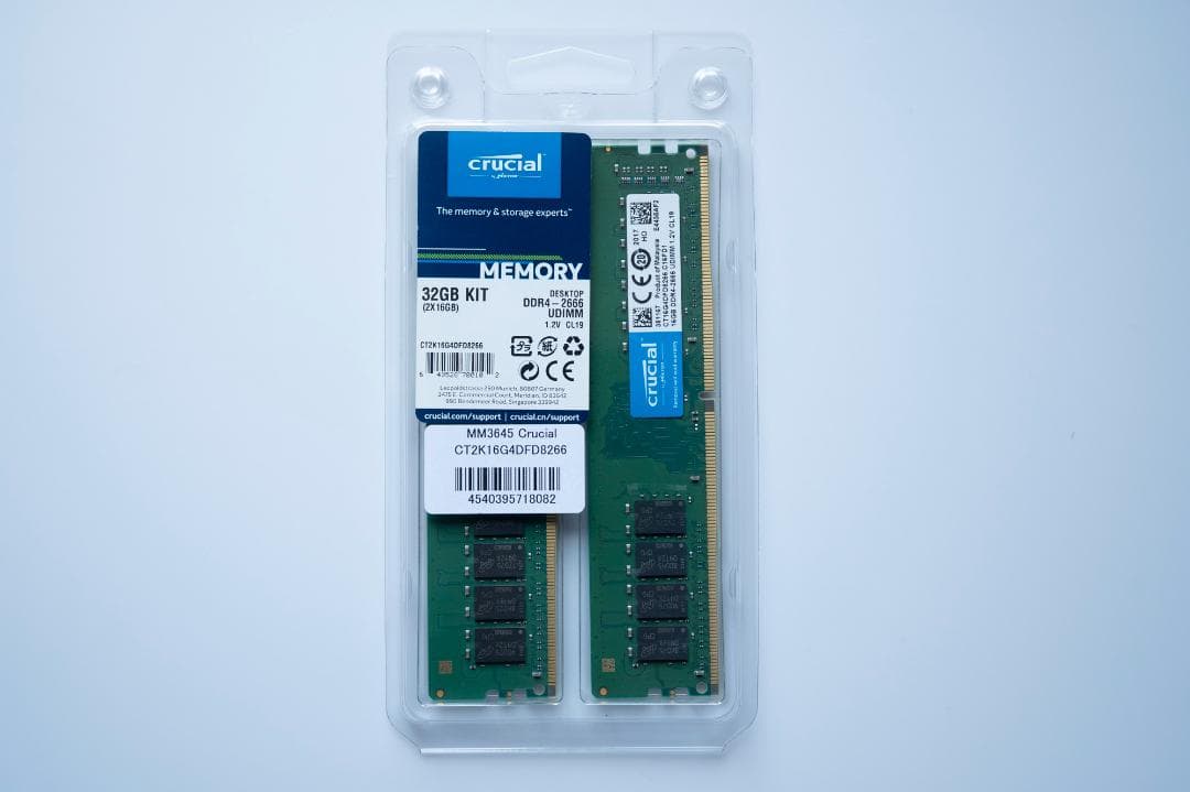 Crucial DDR4-2666 32GB (16GB×2枚) メモリ