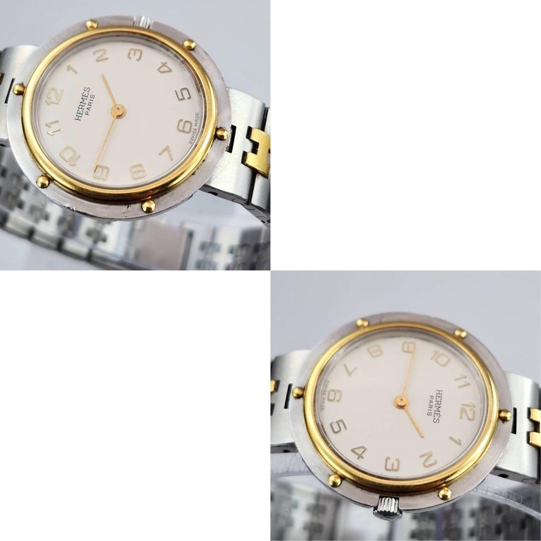 エルメス　オリンピア　コンビ　デイト　Hベルト　アイボリー　クォーツ　ボーイズ