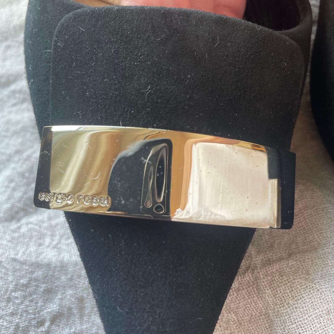 セルジオロッシ SR1 ミュール　パンプス ブラック 23.5cm 黒　37