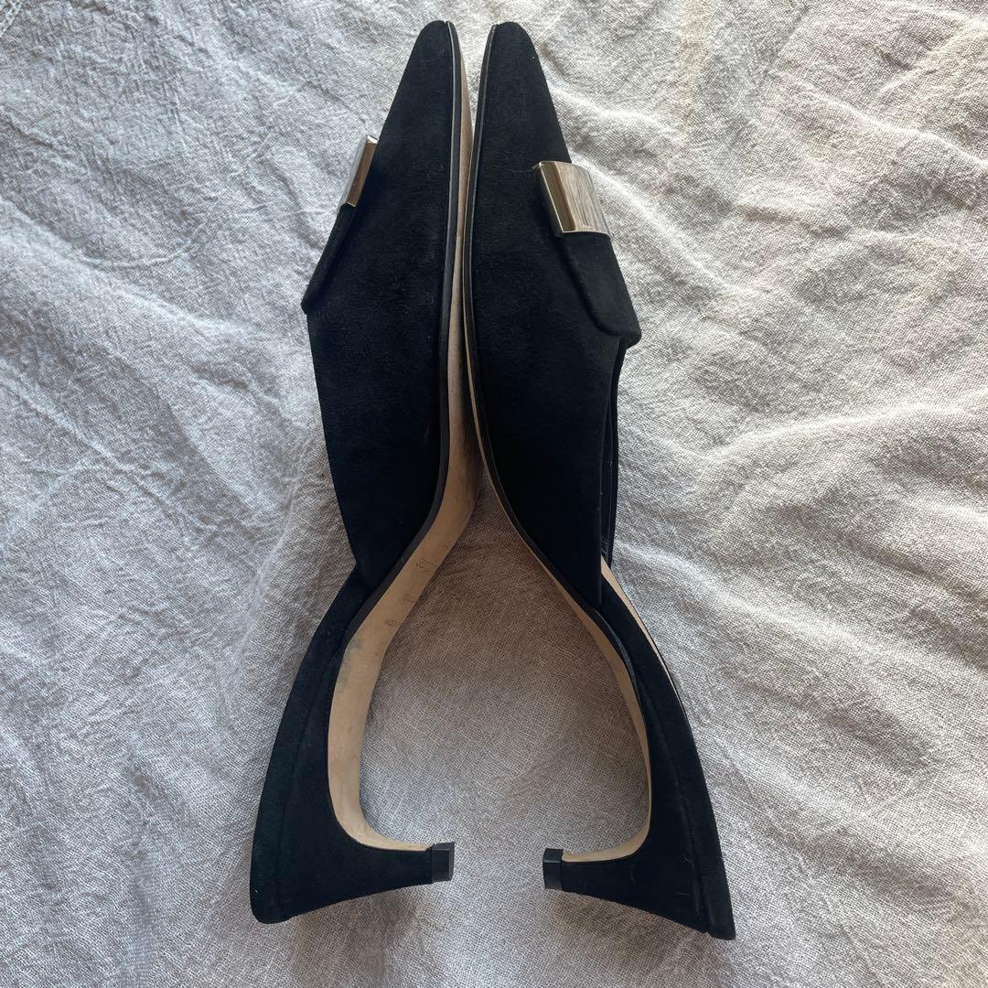 セルジオロッシ SR1 ミュール　パンプス ブラック 23.5cm 黒　37