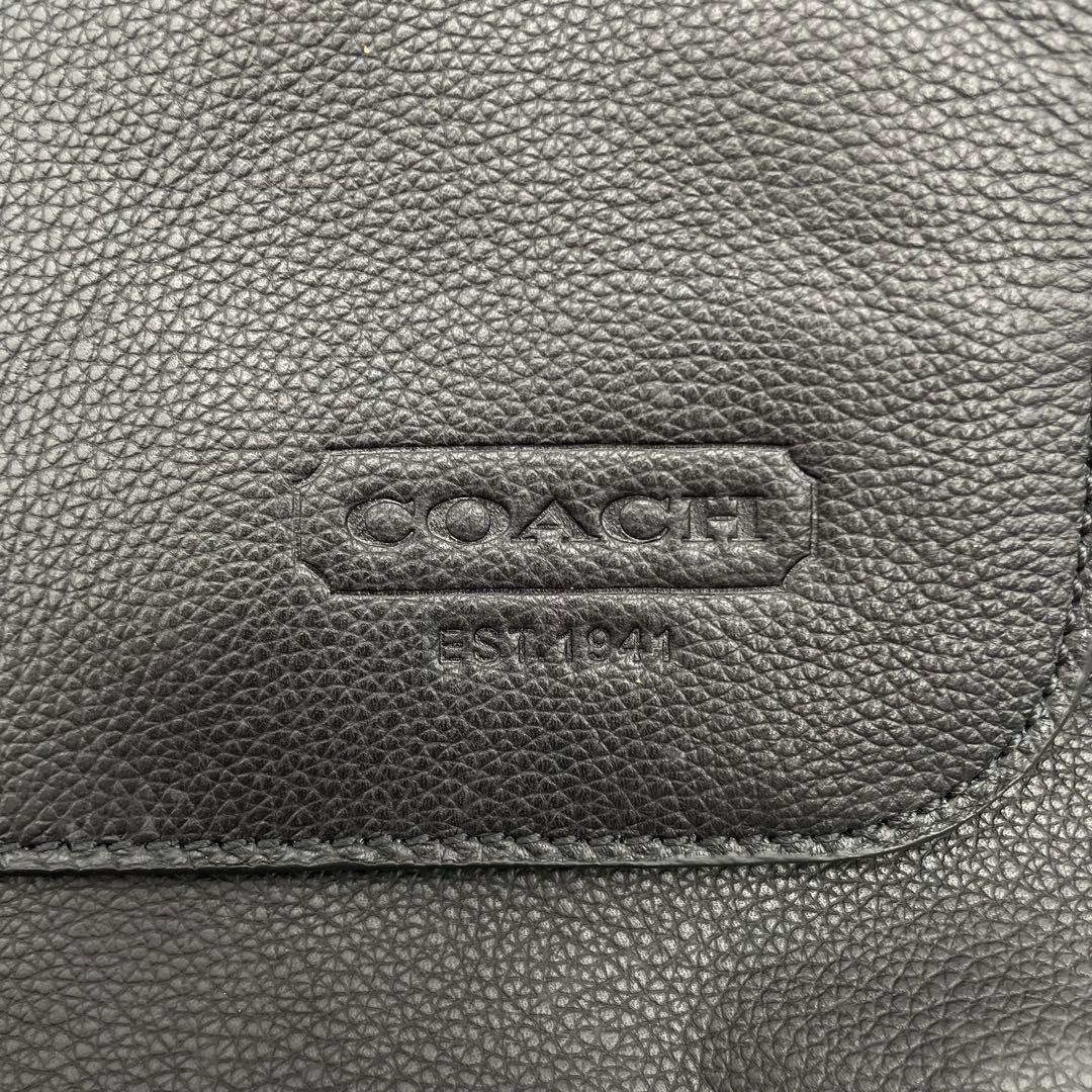 良品 COACH メッセンジャーバッグ レザー ブラック トンプソン 70313