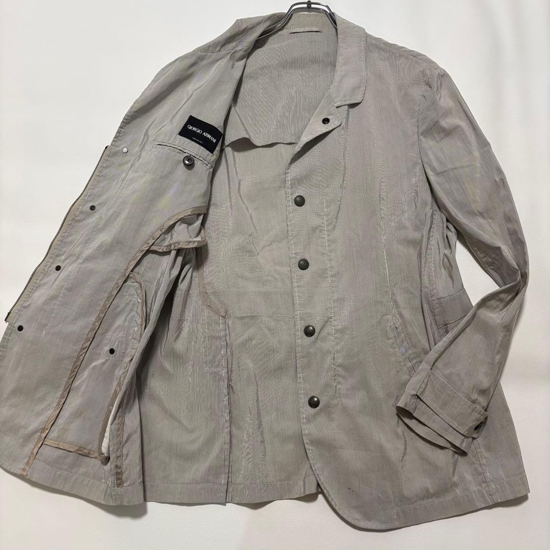 ジョルジオアルマーニ シャツジャケット 3XLサイズ リネン混 三者混