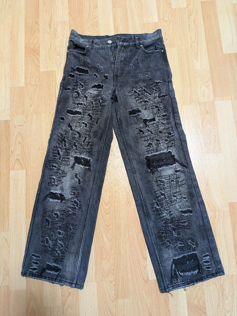 【GRANCY】ハイダメージストレートデニムパンツ