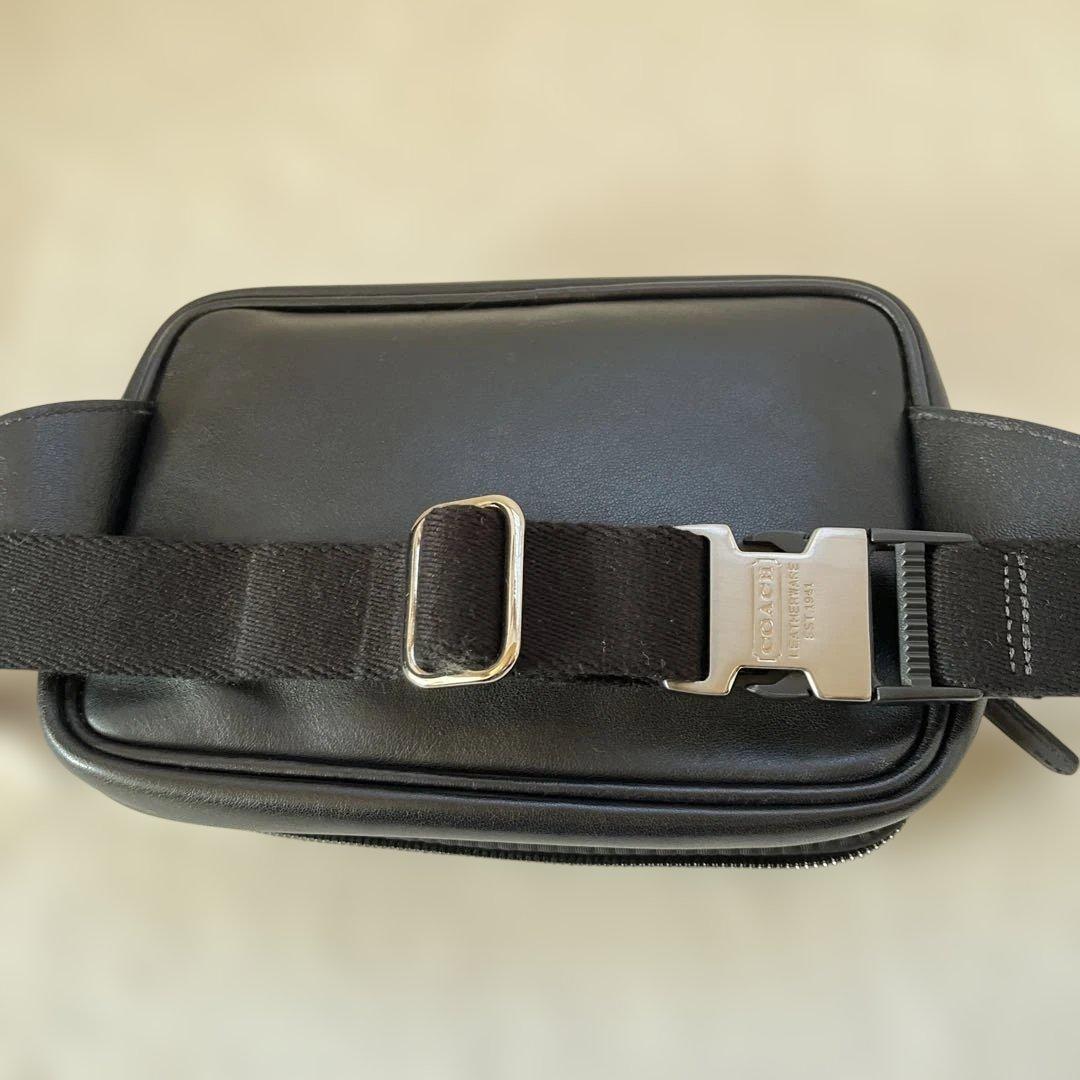 未使用☆vintage coach old waist pouch Black