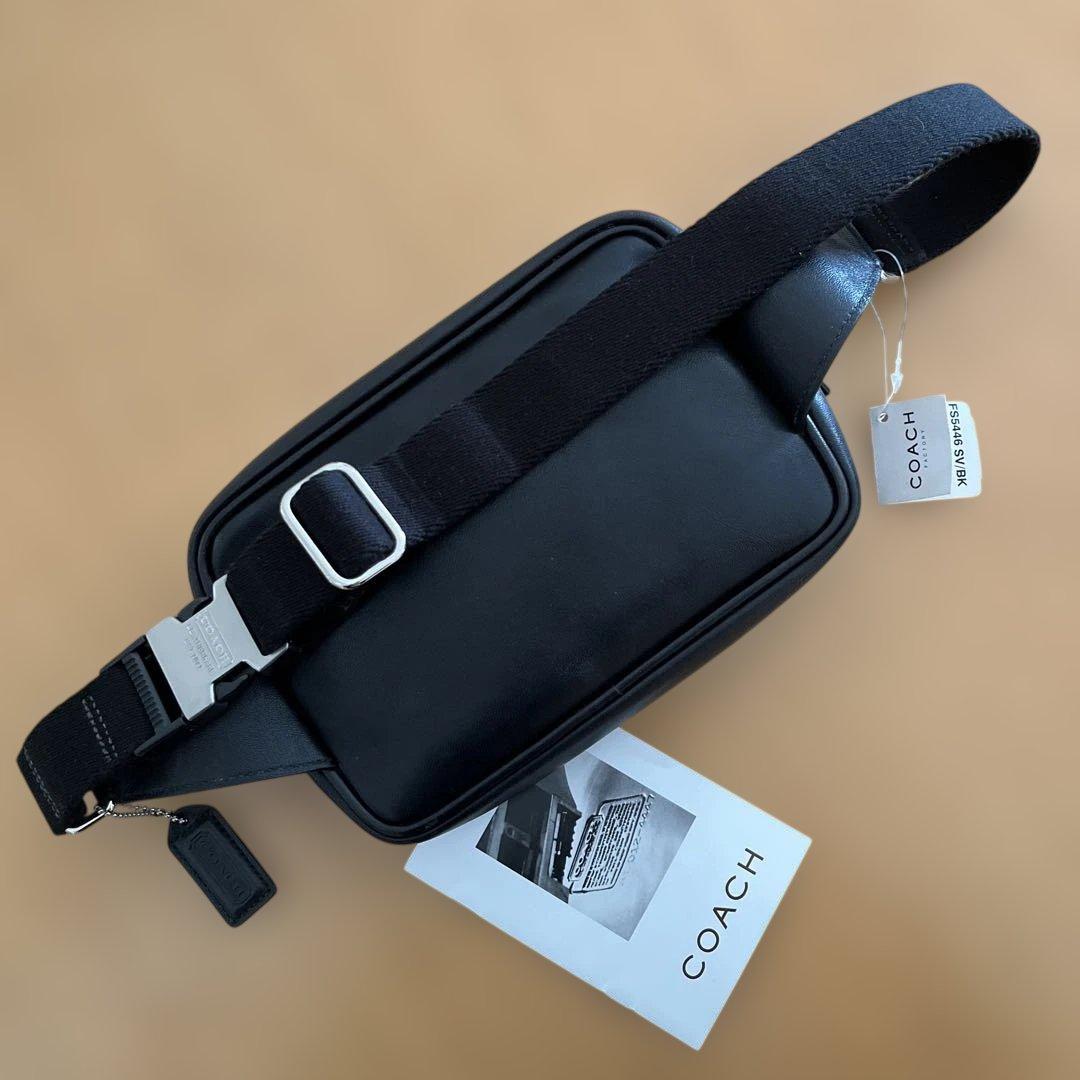未使用☆vintage coach old waist pouch Black