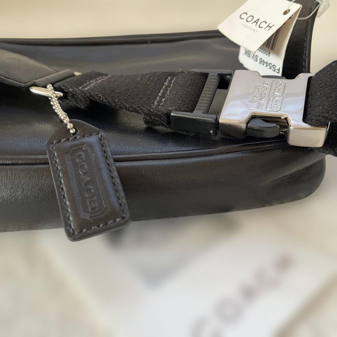 未使用☆vintage coach old waist pouch Black