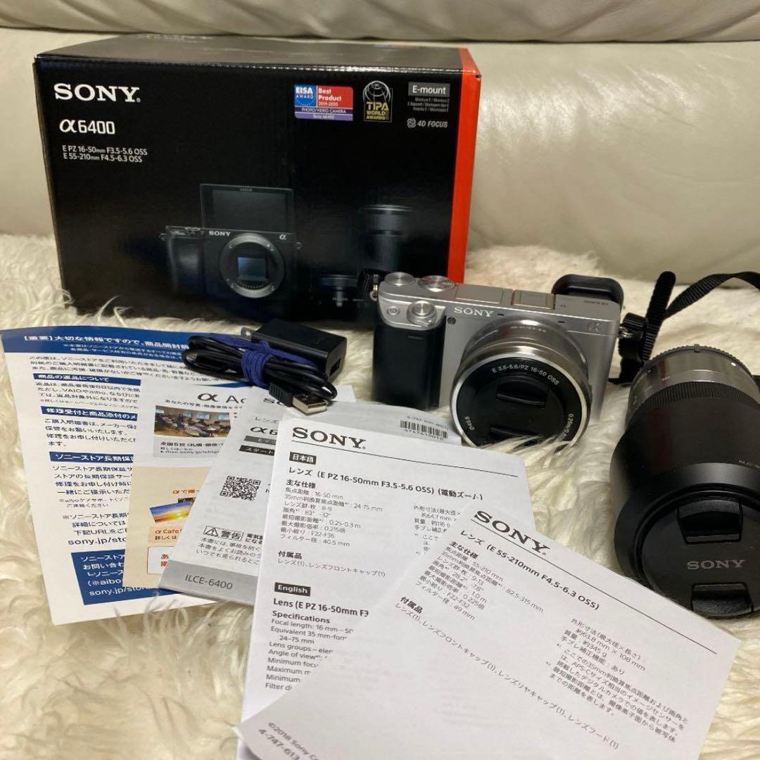 【美品】Sony α6400 ミラーレス一眼+ ダブルズームレンズキット
