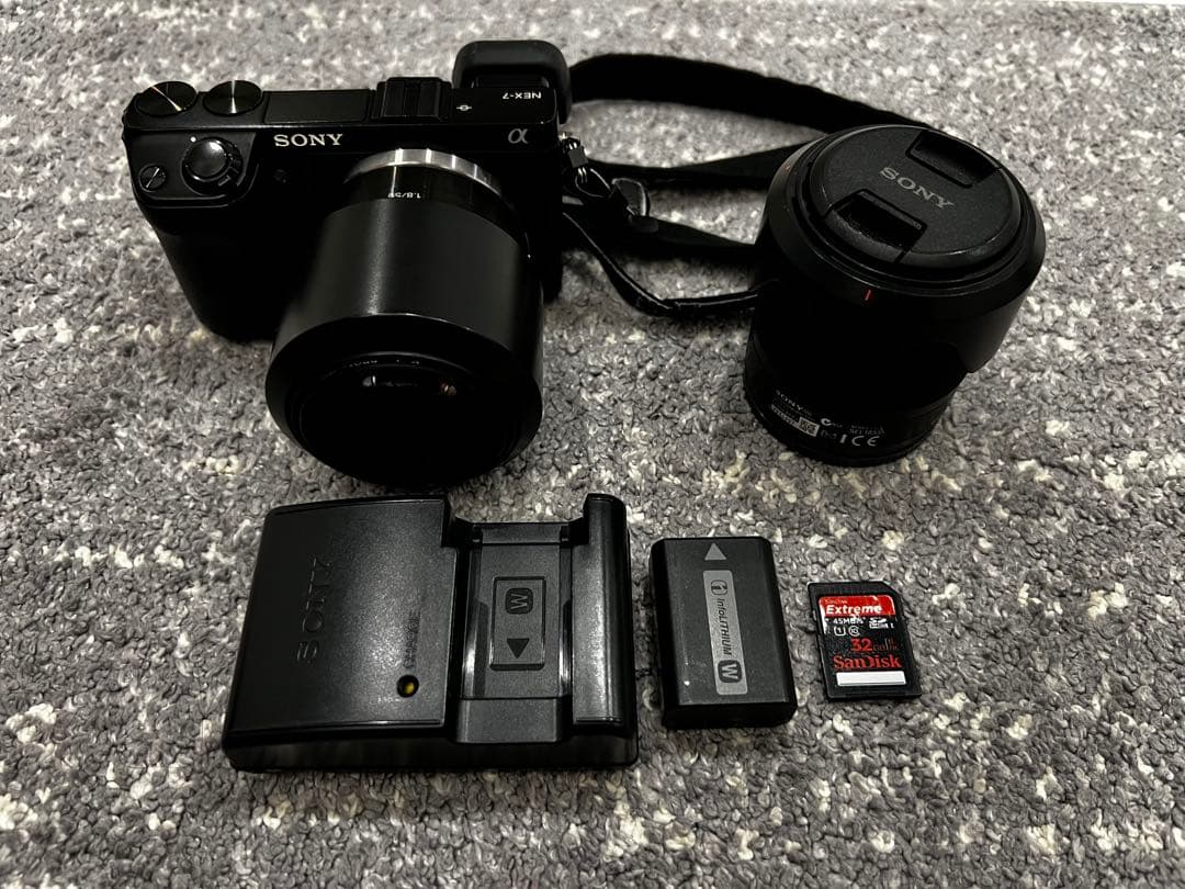 値下げSONY ソニー αシリーズ NEX-7 SEL1855、SEL50F18