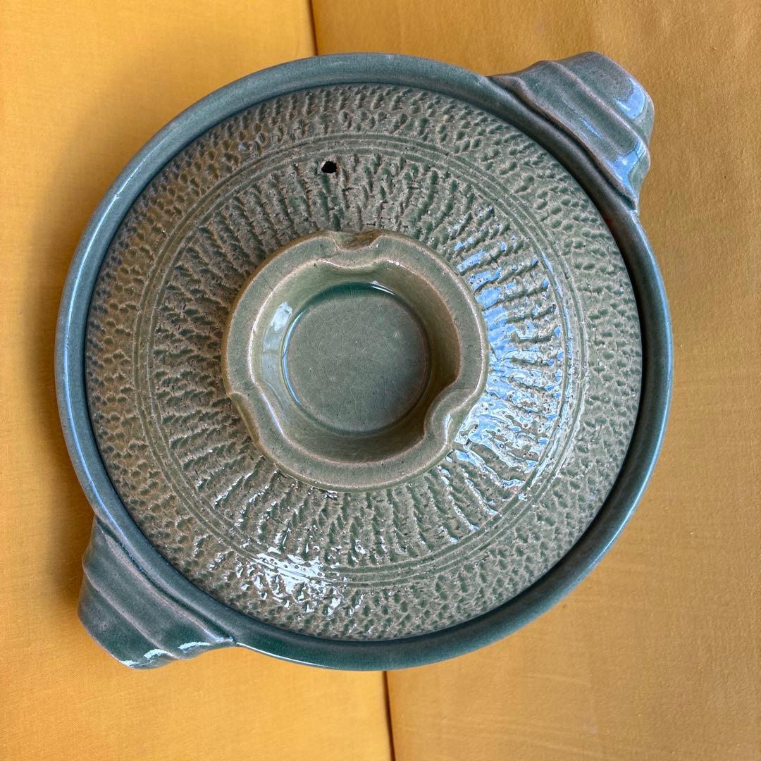 土鍋伊賀焼8号鍋緑ビードロと他２点