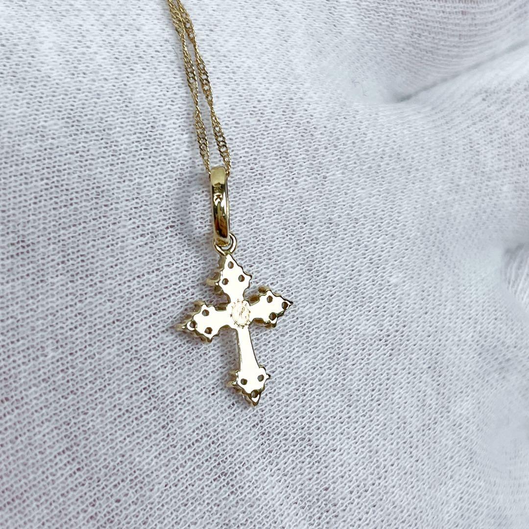 極美品 アヴァランチ クロス ネックレス 喜平チェーン ジルコニア ゴールド