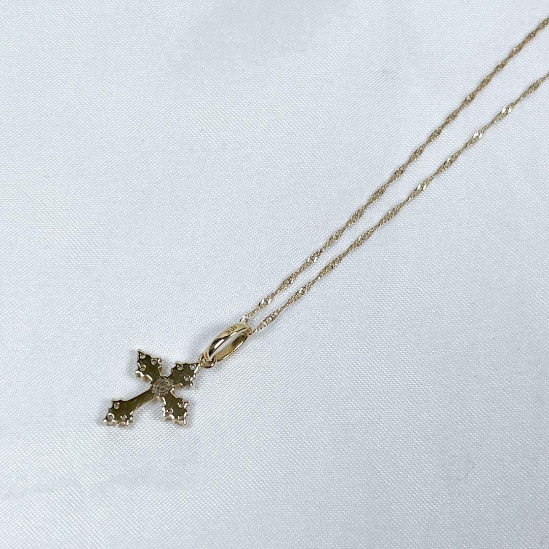 極美品 アヴァランチ クロス ネックレス 喜平チェーン ジルコニア ゴールド