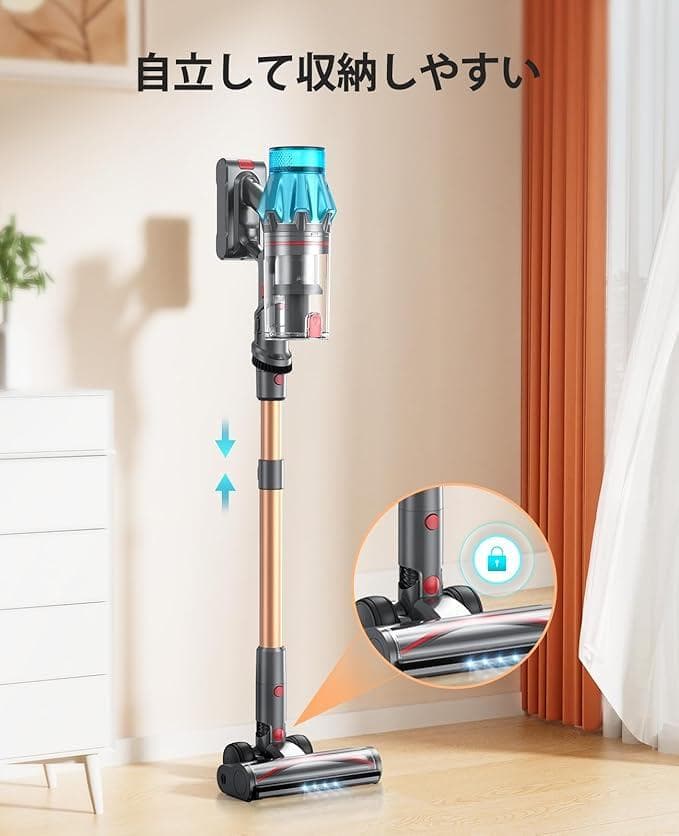 コードレス掃除機 【2024革新技術 550Ｗ 40kpa 60分長時間稼働】